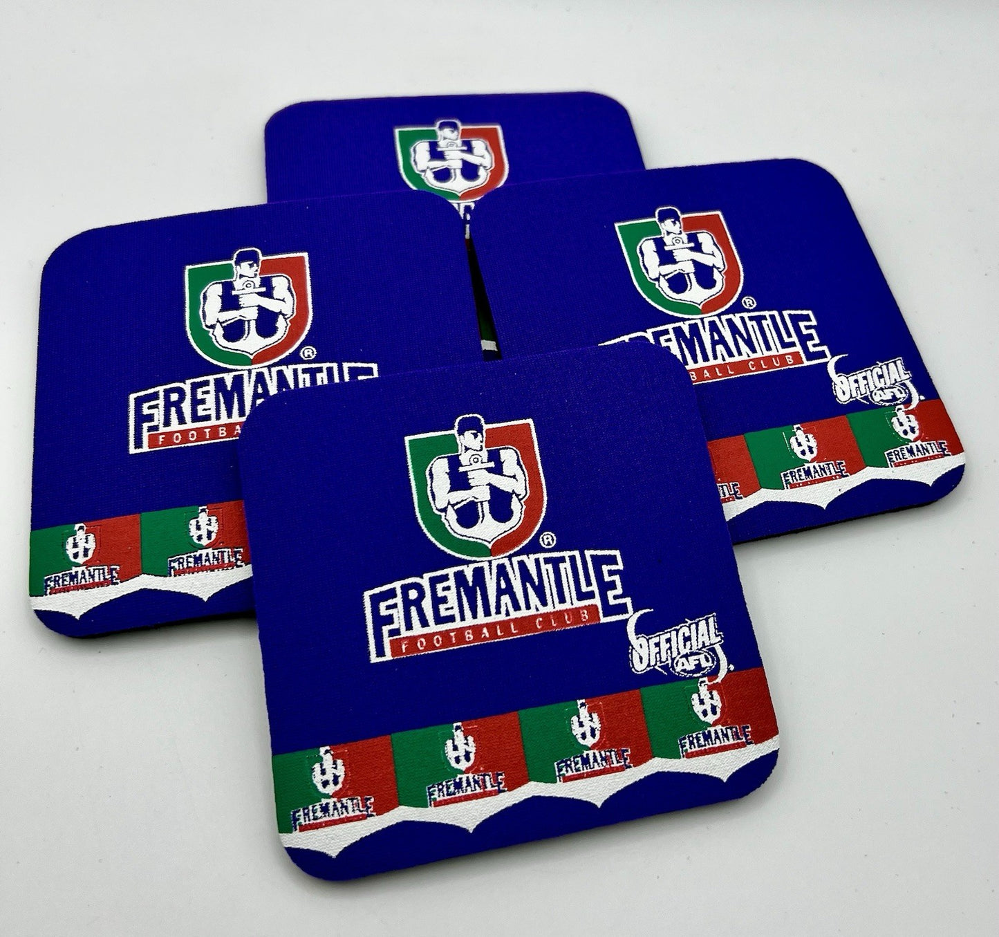 Vintage AFL Neoprene Drink Coasters Set Of Four - Fremantle Dockers