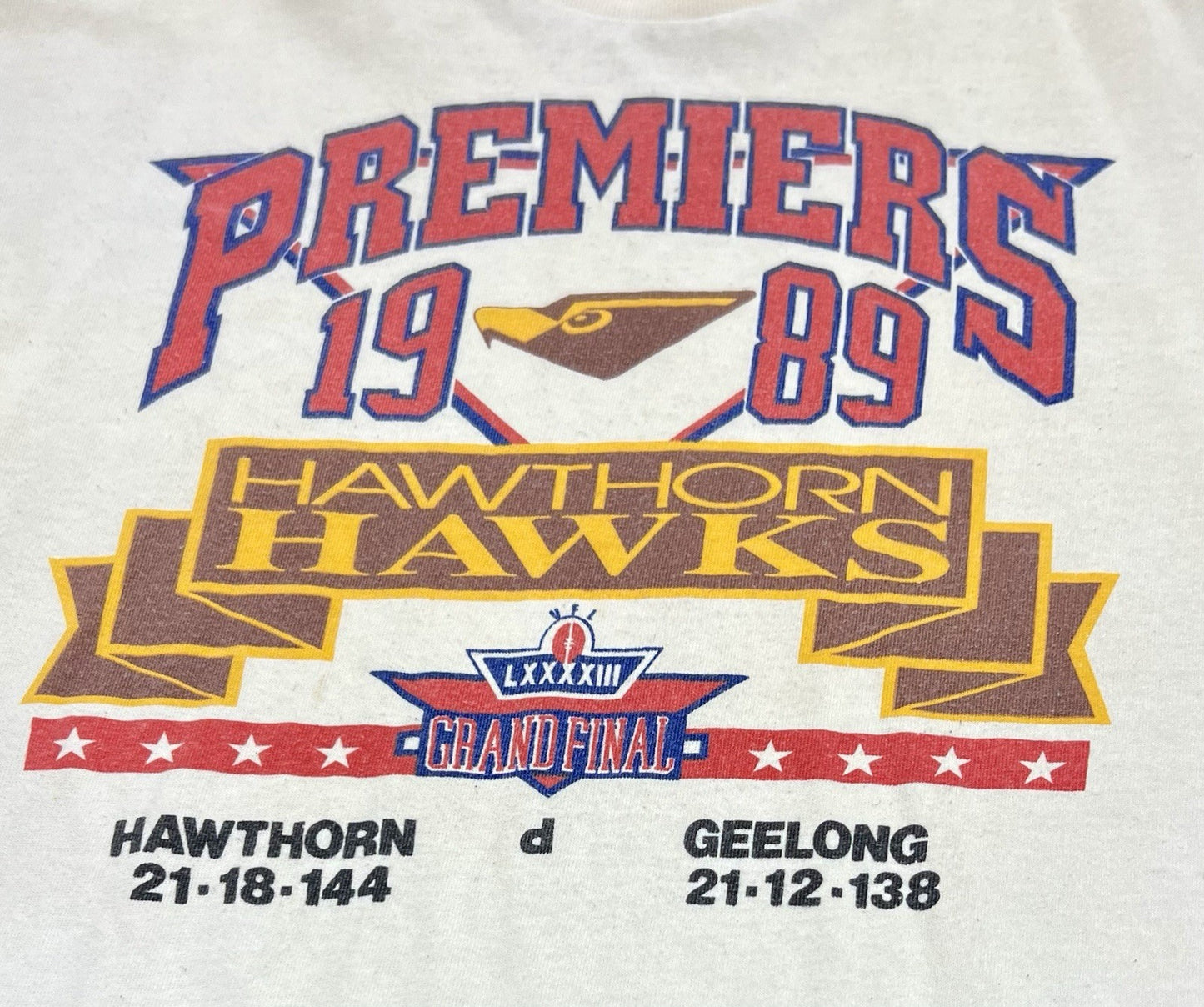 Hawthorn Hawks VFL Grand Final Tshirt 1989 Size XL
