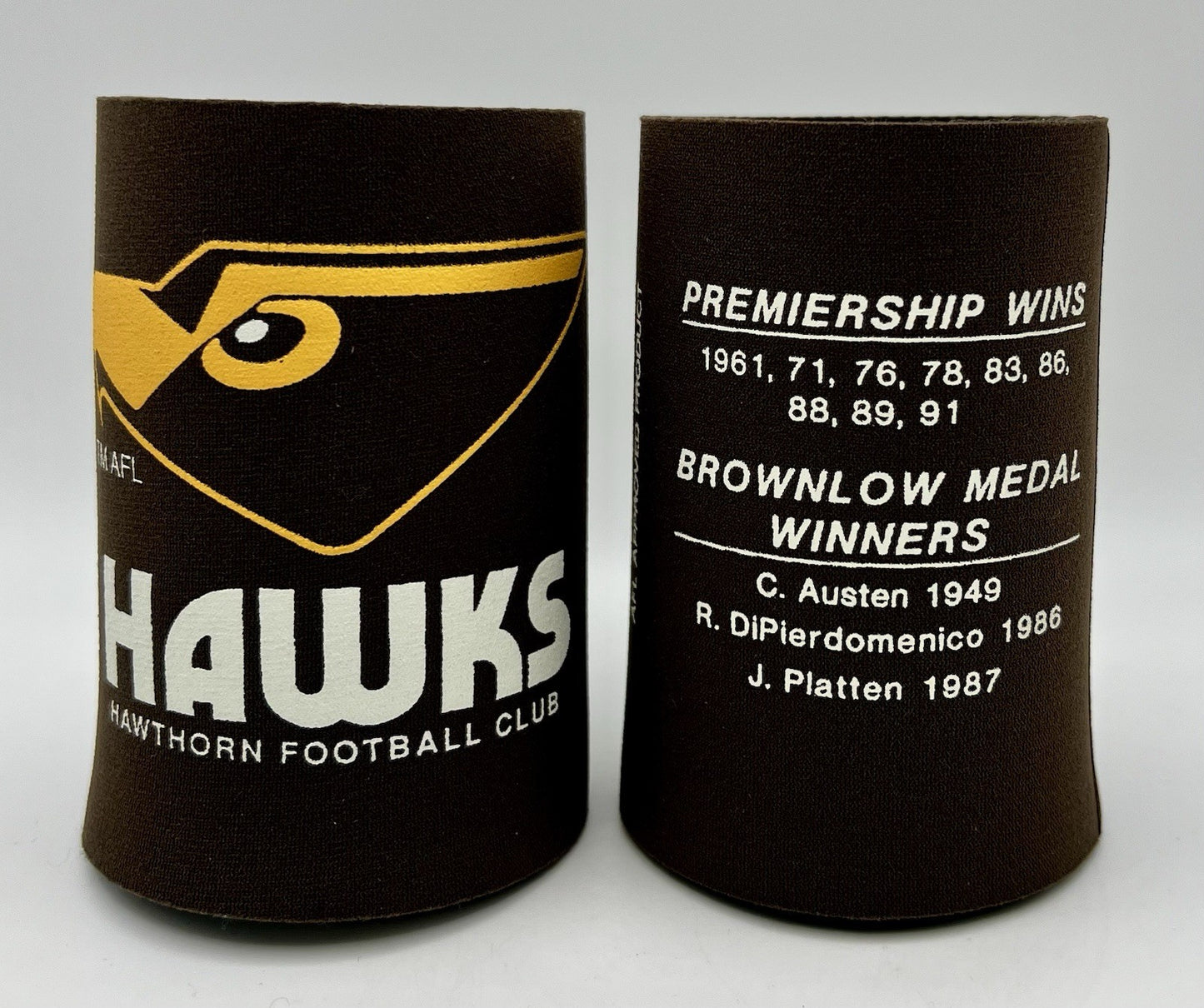 Retro Vintage AFL Stubby Holder/Can Cooler Hawthorn Hawks