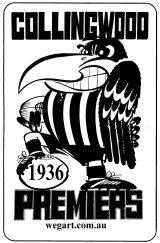 Collingwood 1936 WEG Fridge Magnet FREE POST WITHIN AUSTRALIA