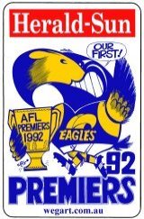 West Coast Eagles 1992 WEG Fridge Magnet FREE POST WITHIN AUSTRA