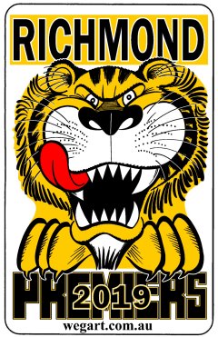 TIGERS 2017 GOLD FOIL PRINT & FREE BLACK POSTER FREE DELIVERY IN AUSTRALIA 