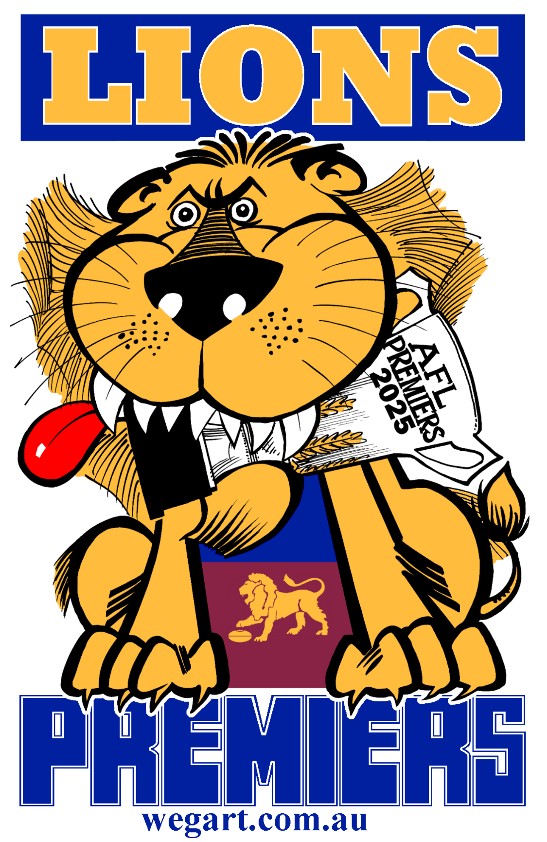 2025 Brisbane Lions WegArt Premiers Poster
