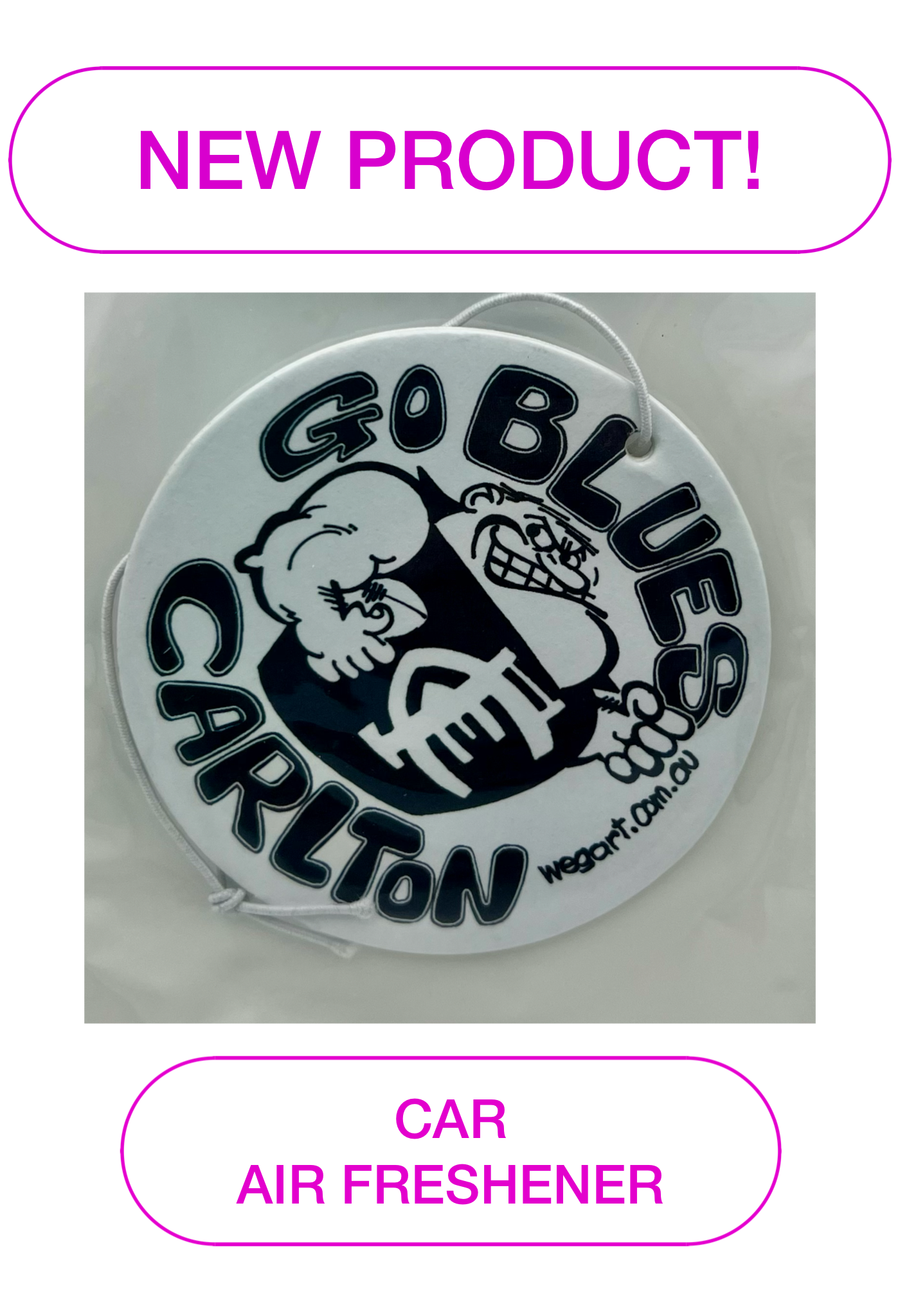 Carlton Blues Car Airfreshener - Vanilla - free post