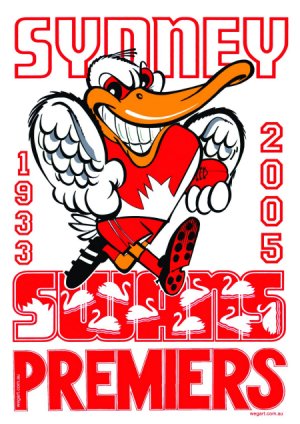 Sydney Swans 1933-2005 WEG Premiers poster.