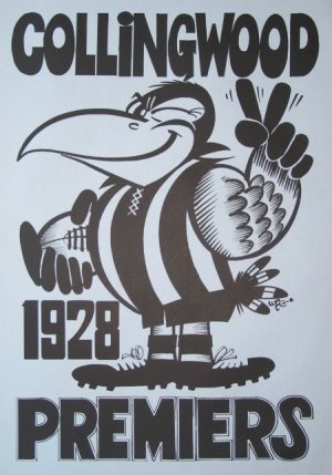 1928 Collingwood Mascot Weg Centenary Poster