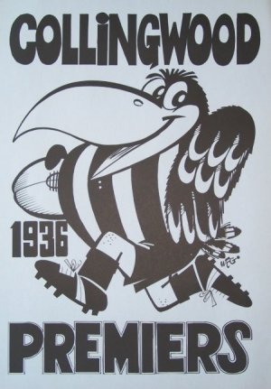 1936 Collingwood Mascot Weg Centenary Poster