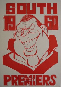 1960 South Melbourne Bobby Skilton Weg Centenary Poster