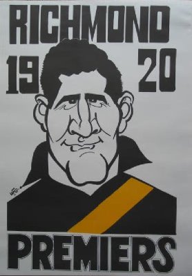 1920 Richmond Tigers Vic Thorp Weg Centenary Poster