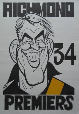 1934 Richmond Tigers Jack "skinny" Titus Weg Centenary Poster